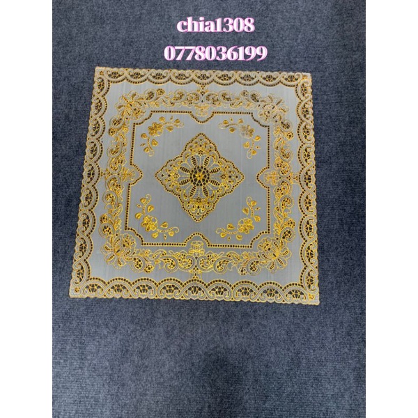 KHĂN TRẢI BÀN VUÔNG 50X50CM, KHĂN TRẢI BÀN BẰNG NHỰA HỌA TIẾT HOA VÂN NỔI KÍCH THƯỚC 50x50CM (sỉ ib)