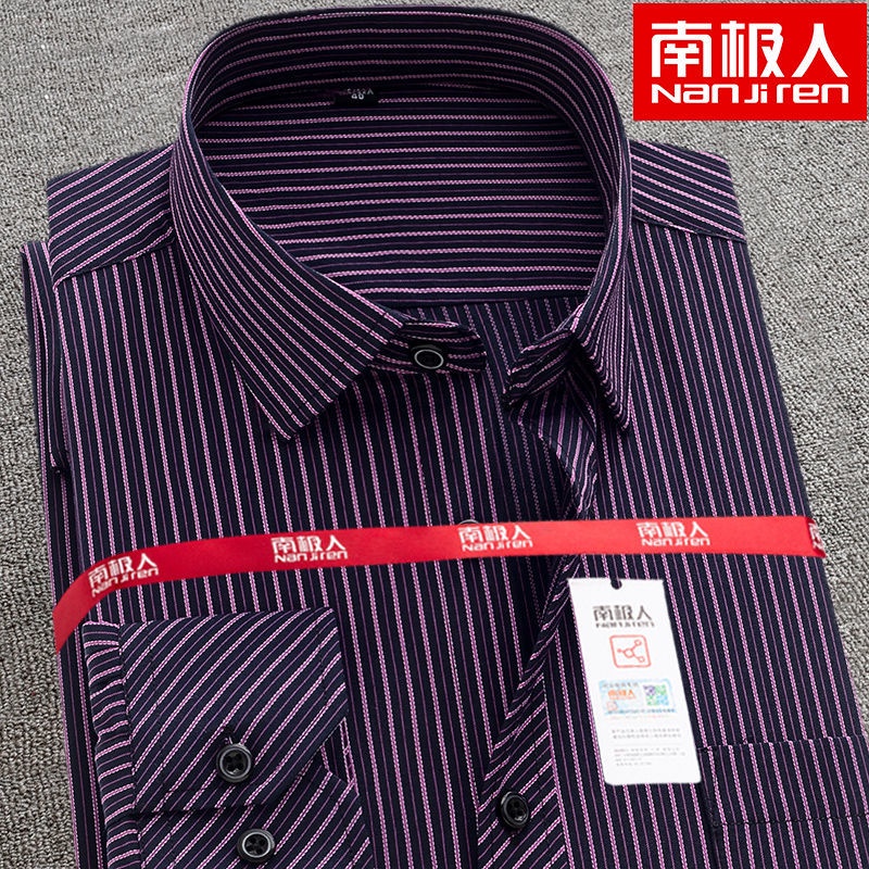 Baju kemeja putih perempuanpink Áo Sơ Mi cotton Dài Tay Kẻ Sọc Bắc Cực Cho Đàn Ông Trung Niên Và Người Lớn Tuổi