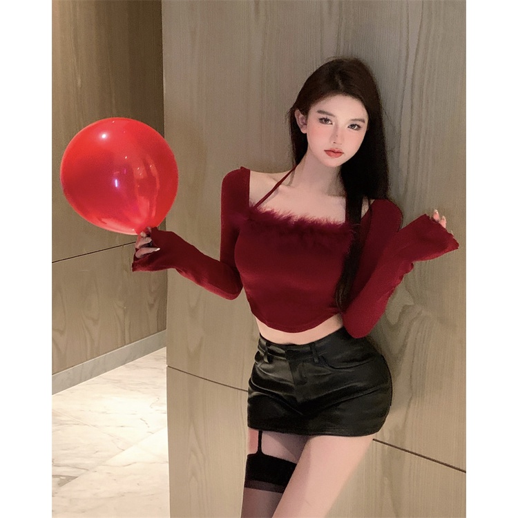 Cocory vn Áo Khoác Lông Tay Dài 4 Màu Sắc Tùy Chọn Quyến Rũ Cho Nữ