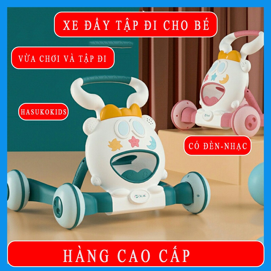 Xe tập đi cho bé ,xe đẩy cho bé tập đi chống lật đa năng có trò chơi có nhạc.
