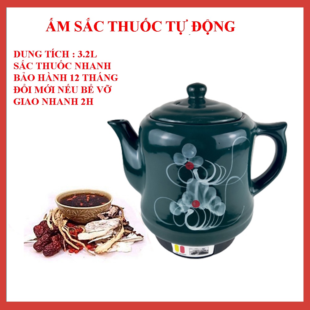 Ấm sắc thuốc bằng điện 3.2L XANH NGỌC Xuân Tùng siêu nấu thuốc tự động, nhanh, an toàn bền đẹp.