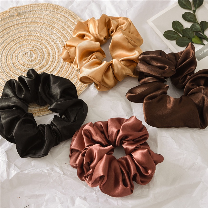 1 Dây Buộc Tóc Vải satin Mềm Co Giãn Màu Trơn Đơn Giản Sang Trọng Cho Nữ