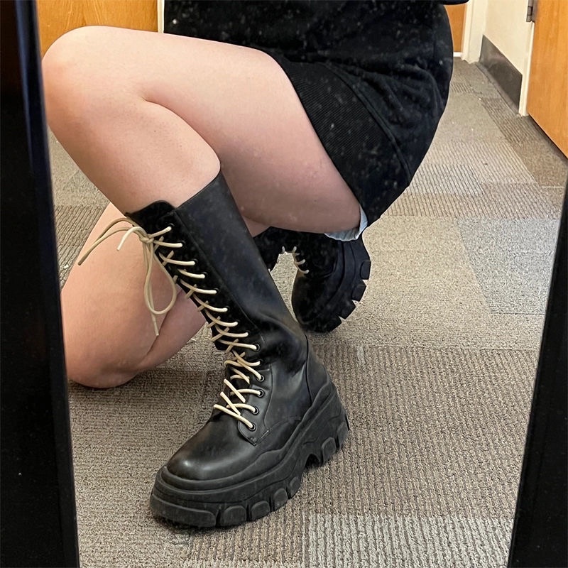 Giày Boot Da Cao Cổ Đế Cao 6cm size 35-40