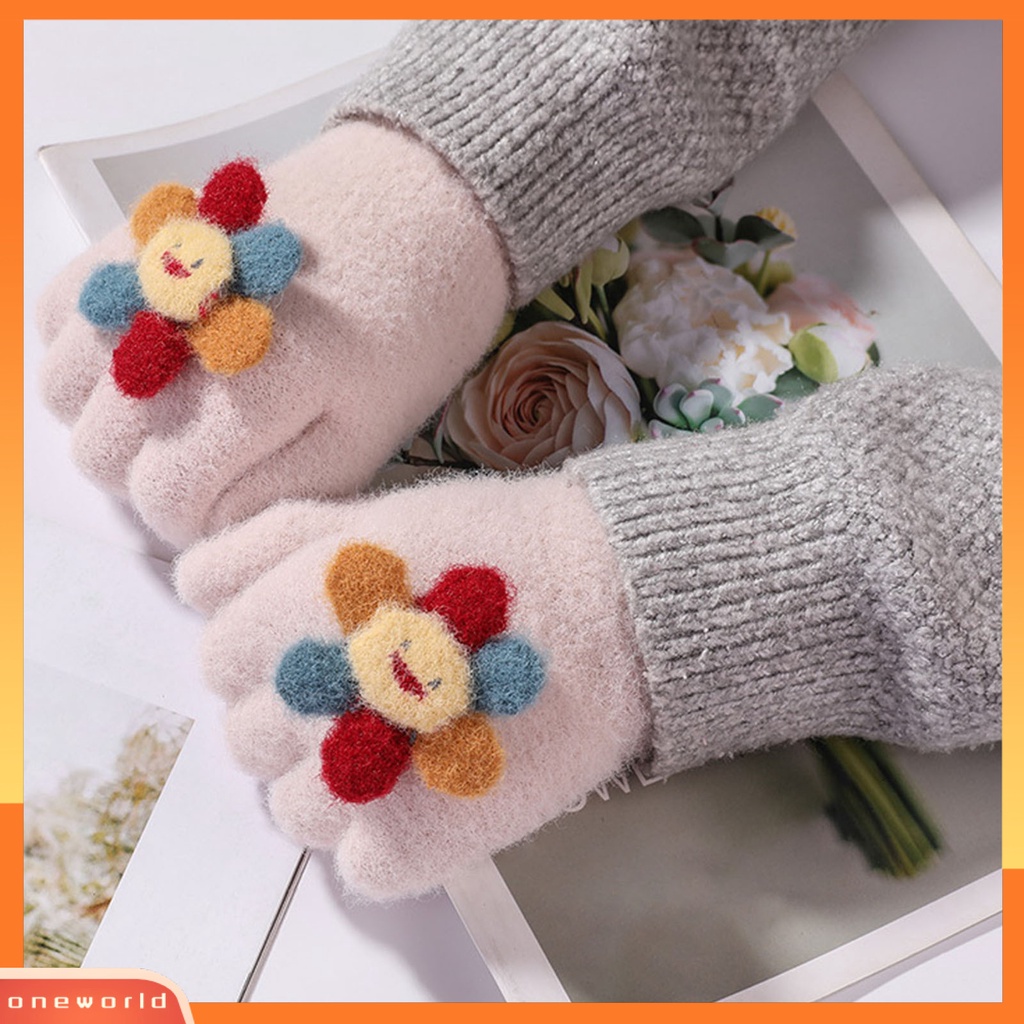 |Bộ Đồ Bơi Một Mảnh Dành Cho Nữ| 1 Đôi Găng Tay Giữ Ấm Mùa Đông Mềm Mại Co Giãn In Họa Tiết Hoa Hướng Dương Nhiều Màu Cho Bé Gái