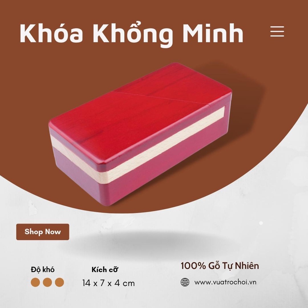 Đồ Chơi Gỗ Thông Minh Cho Trẻ Em - Khóa Gỗ Khổng Minh Hộp Ma Thuật Lớn- A151