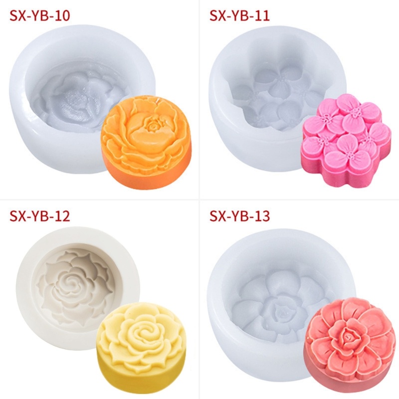 Khuôn Làm Bánh Trung Thu / Thạch Tráng Miệng Hình Bông Hoa Bằng silicone