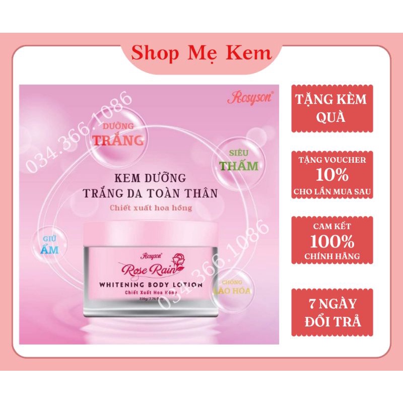 Kem Body, kem dưỡng trắng toàn thân, cấp ẩm. Mẹ Bầu dùng cực yên tâm