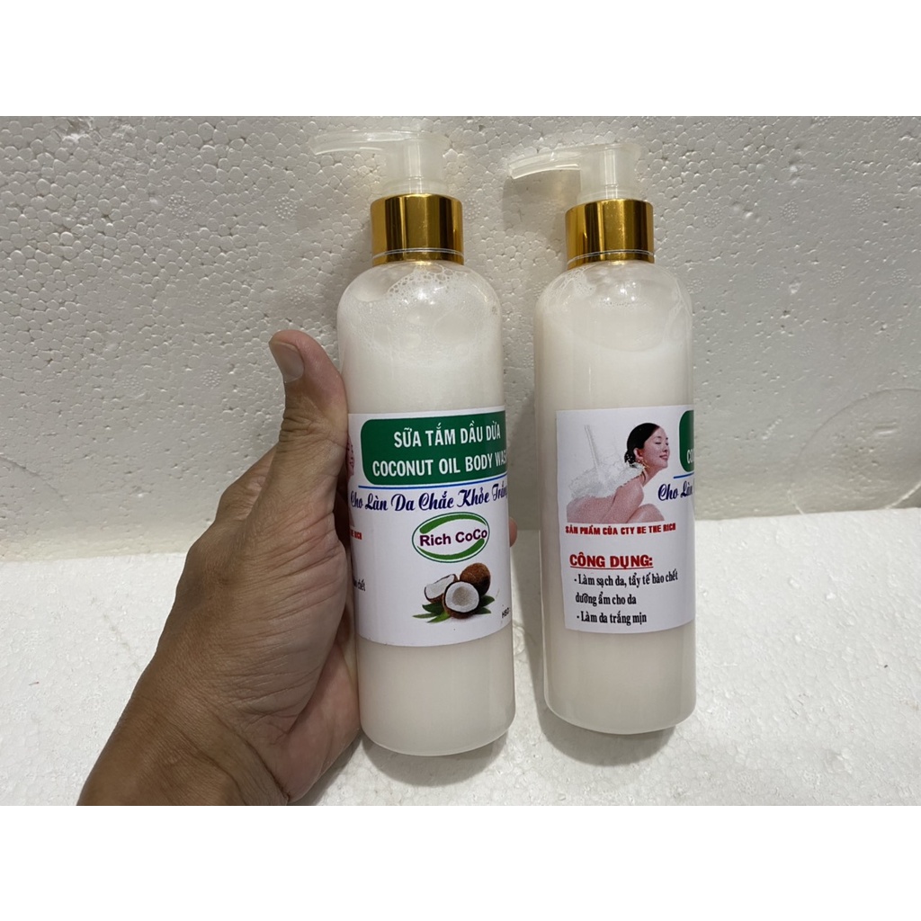 SỮA TẮM DƯỠNG ẨM TRẮNG DA DẦU DỪA - RICH COCO - COCONUT OIL BODY WASH - CHAI 300ML