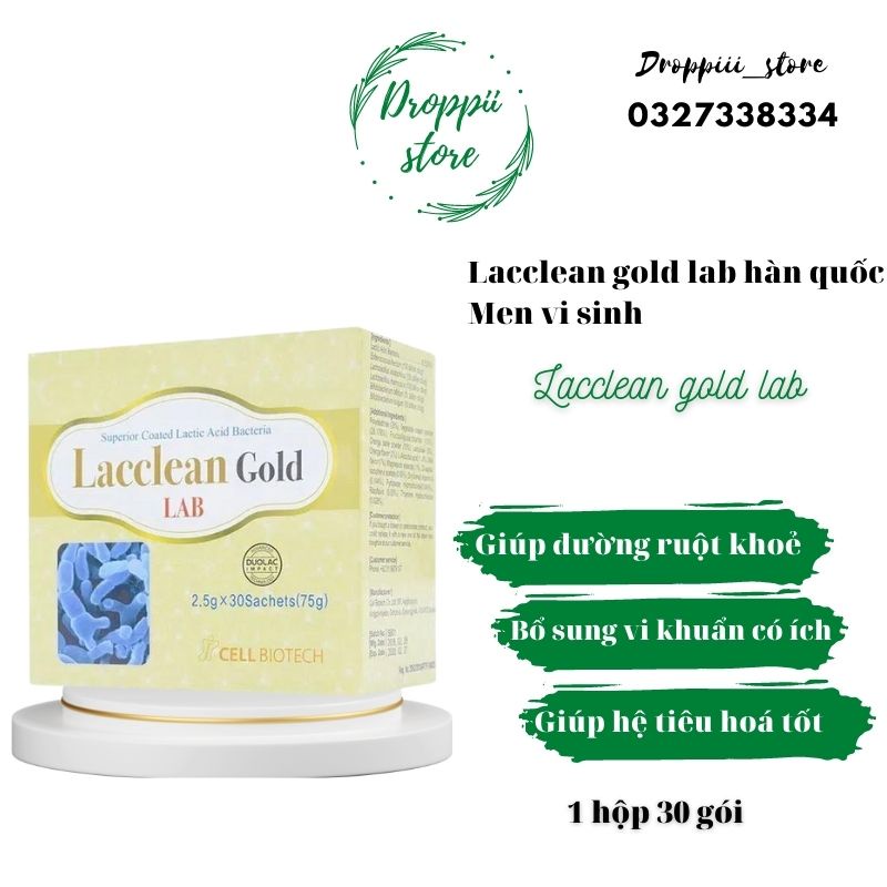 Lacclean gold lab hàn quốc Men vi sinh bổ sung 5 chủng lợi khuẩn có lợi cho đường ruột cho hệ tiêu hóa khỏe mạnh.