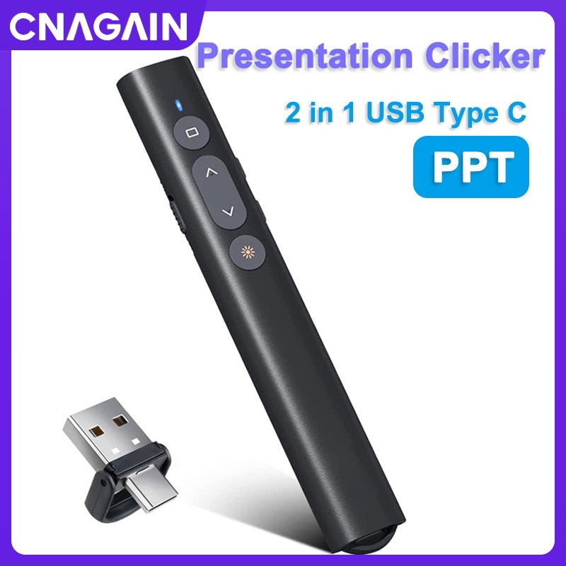 Thiết Bị Trình Chiếu Powerpoint 2 Trong 1 Cổng USB Type C Kèm Điều Khiển Âm Lượng Cho Windows / Mac / Laptop