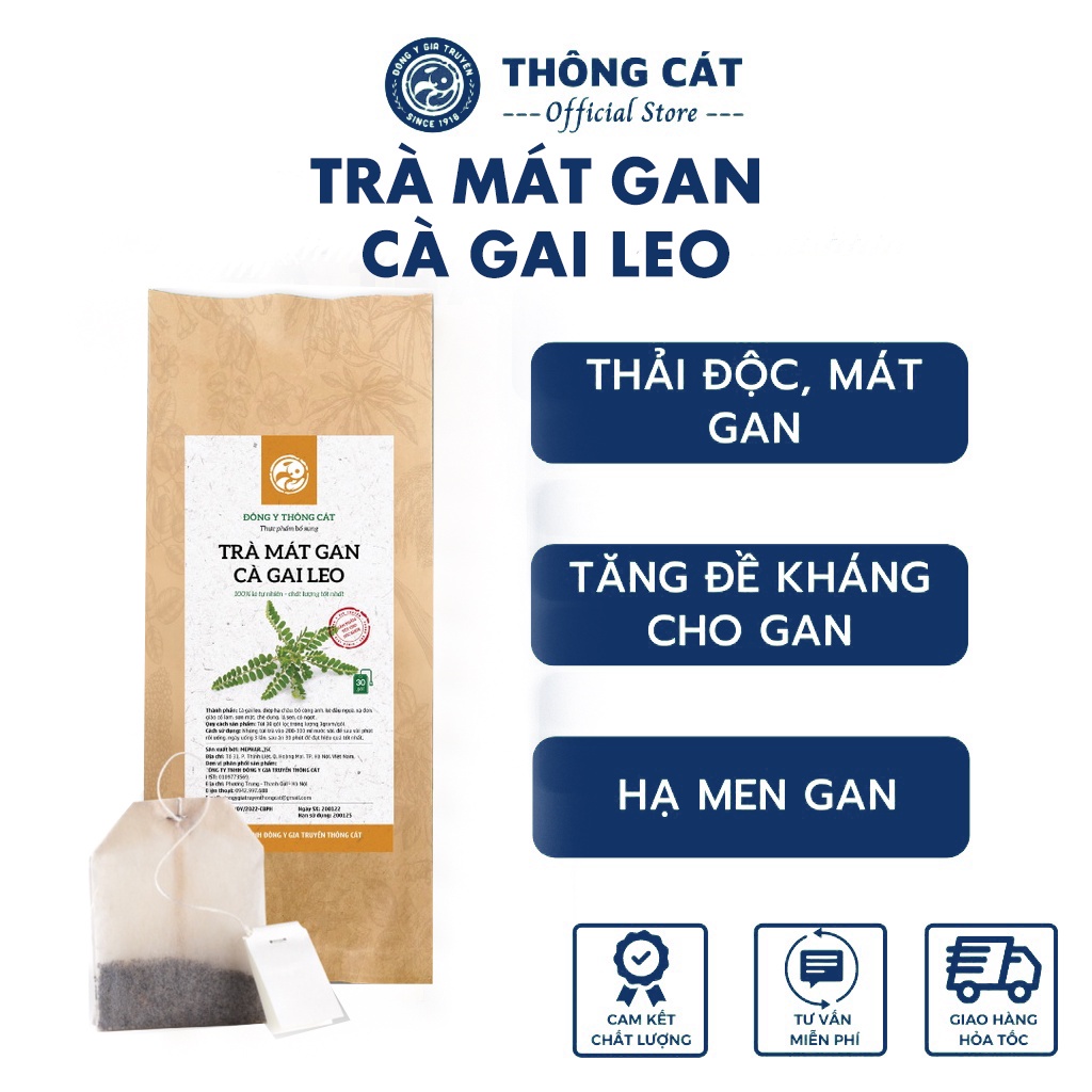 Trà giải độc gan, mát gan, thanh lọc cơ thể, hạ men gan, tăng cường chức năng gan - Trà túi lọc Thông Cát HCM