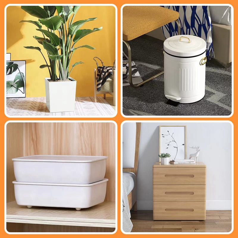 Set 8 Bánh Xe Ròng Rọc Mini Tự Dính Xoay 360 Độ