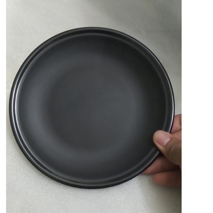 Dĩa tròn nhám đen nhựa Melamine nhiều Size