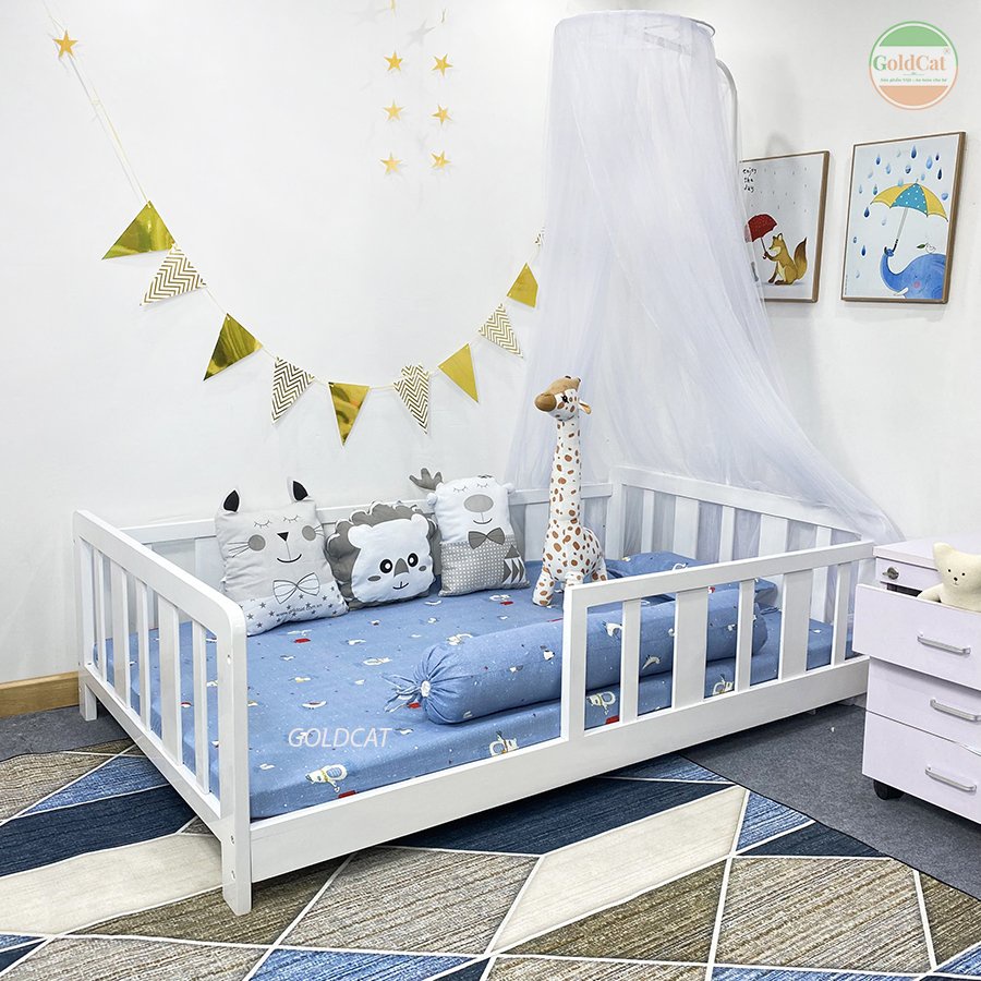 Bộ màn  cao cấp  Goldcat cho giường Ghép trẻ em, thiết kế cao thoáng, thẩm mĩ và tiện lợi.