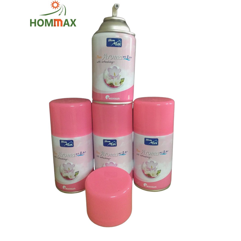 Combo 4 bình nước hoa xịt thơm phòng Hàn Quốc Hommax, dùng cho các loại máy xịt phòng tự động