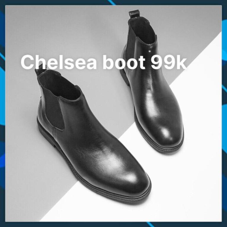 Giày boots nam Chelsea Boots Classic đế khâu - bốt cổ chun nam cao cấp giá rẻ ( đặt lùi 1 size)