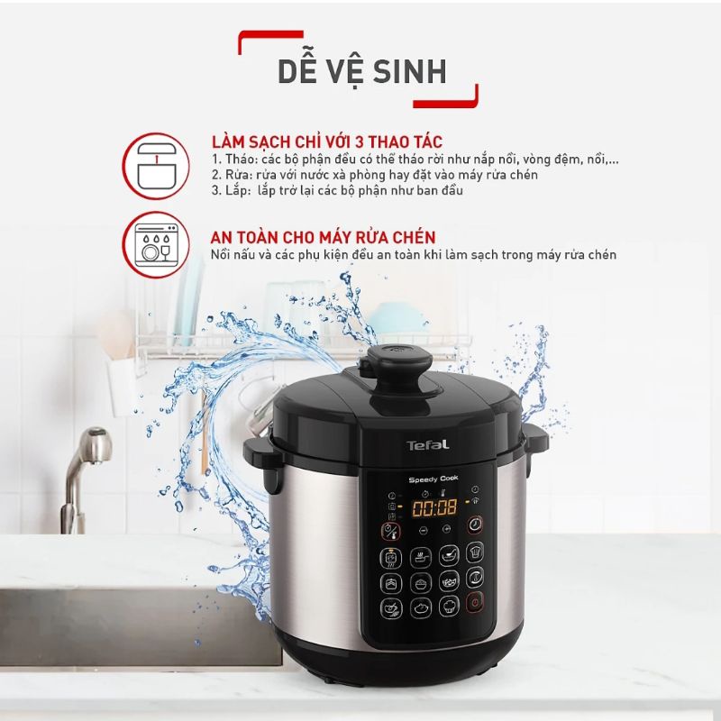 Nồi áp suất điện Tefal Speedy Cook 5L CY222D68