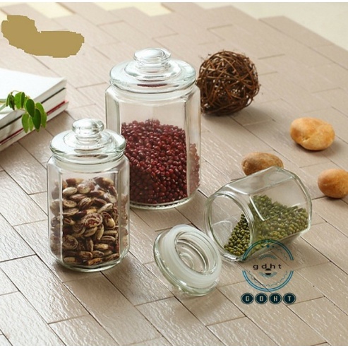 lọ thủy tinh lục lăng gia vị 380ml