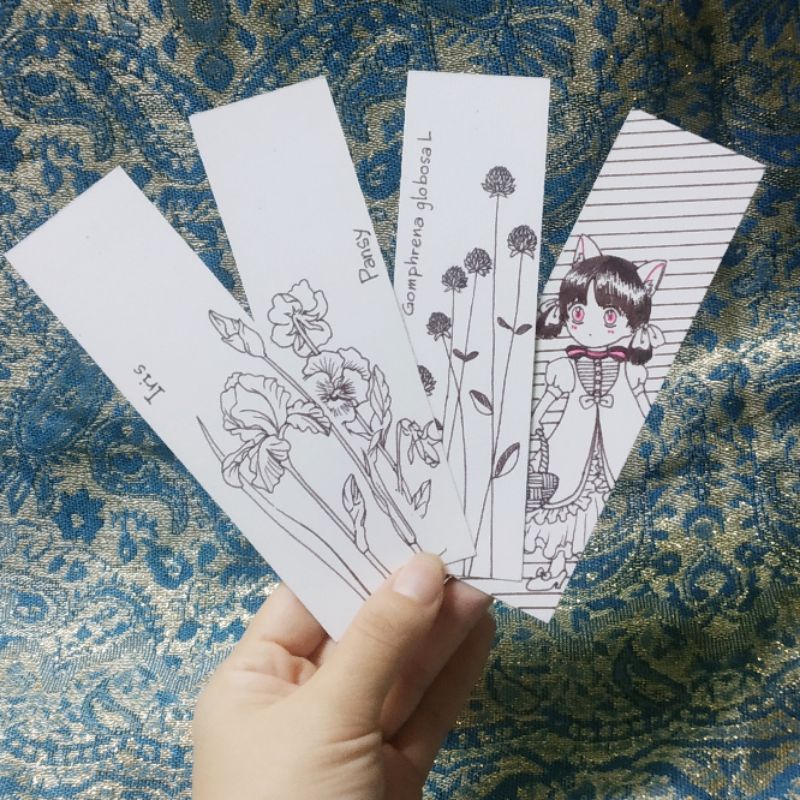 Bookmark handmade/thẻ đánh dấu sách vẽ tay - vẽ theo yêu cầu làm quà tặng