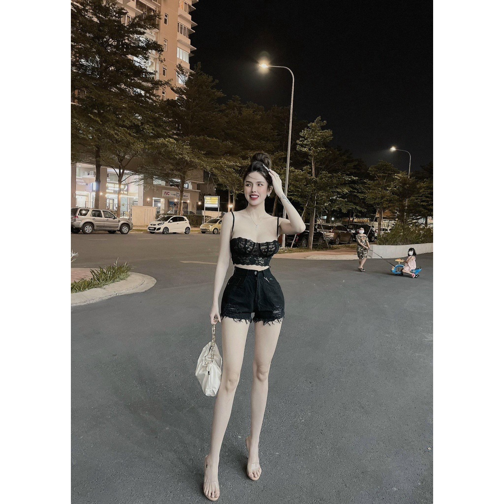 quần jean nữ/quần short jean rách kiểu thời trang