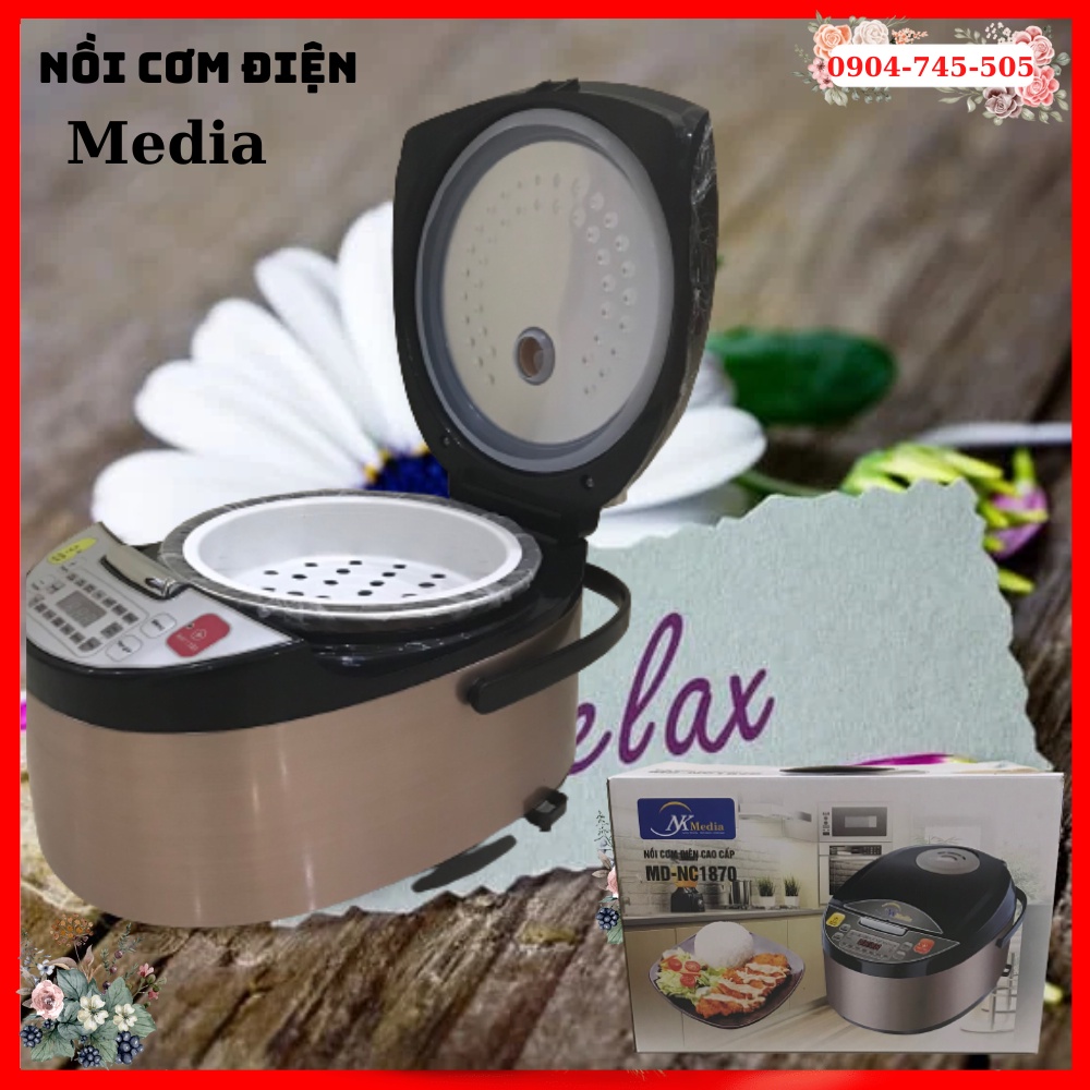 Nồi Cơm Điện MEDIA 1,8L Đa Năng Chống Dính, Mẫu Mới Nhất, Bảo Hành 12 Tháng