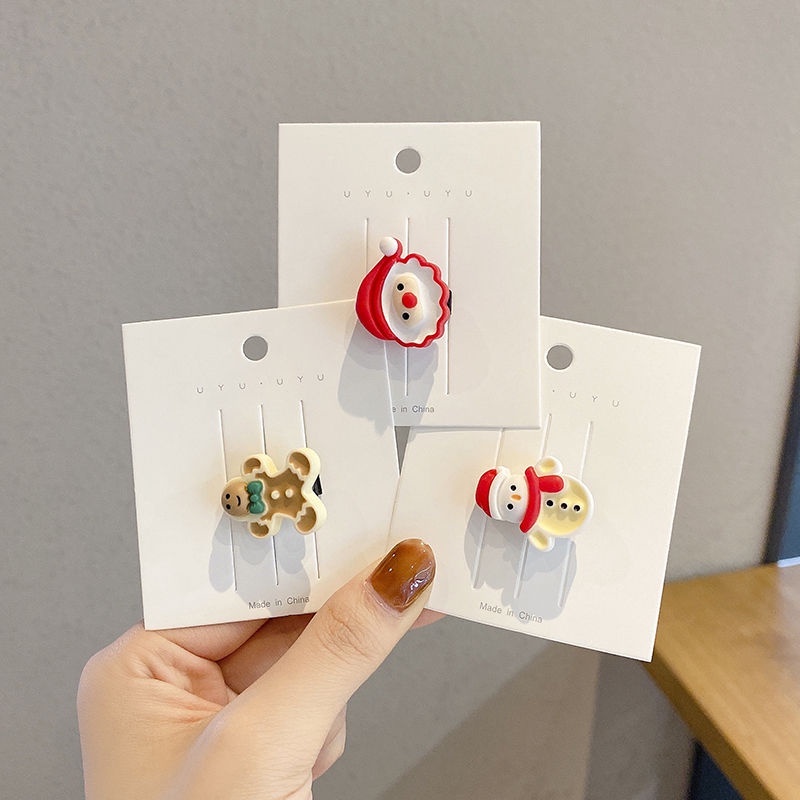 Kẹp Tóc Hình Ông Già Noel Dễ Thương Thời Trang Kẹp tóc hình cây thông Noel kẹp tóc nai sừng tấm kẹp tóc giáng sinh quà Giáng sinh phụ kiện tóc giáng sinh