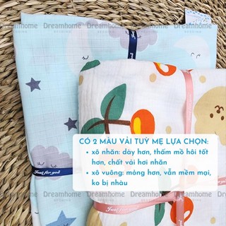 Gối nằm cho bé sơ sinh vải xô muslin mỏng nhẹ thấm hút mồ hôi - ảnh sản phẩm 6