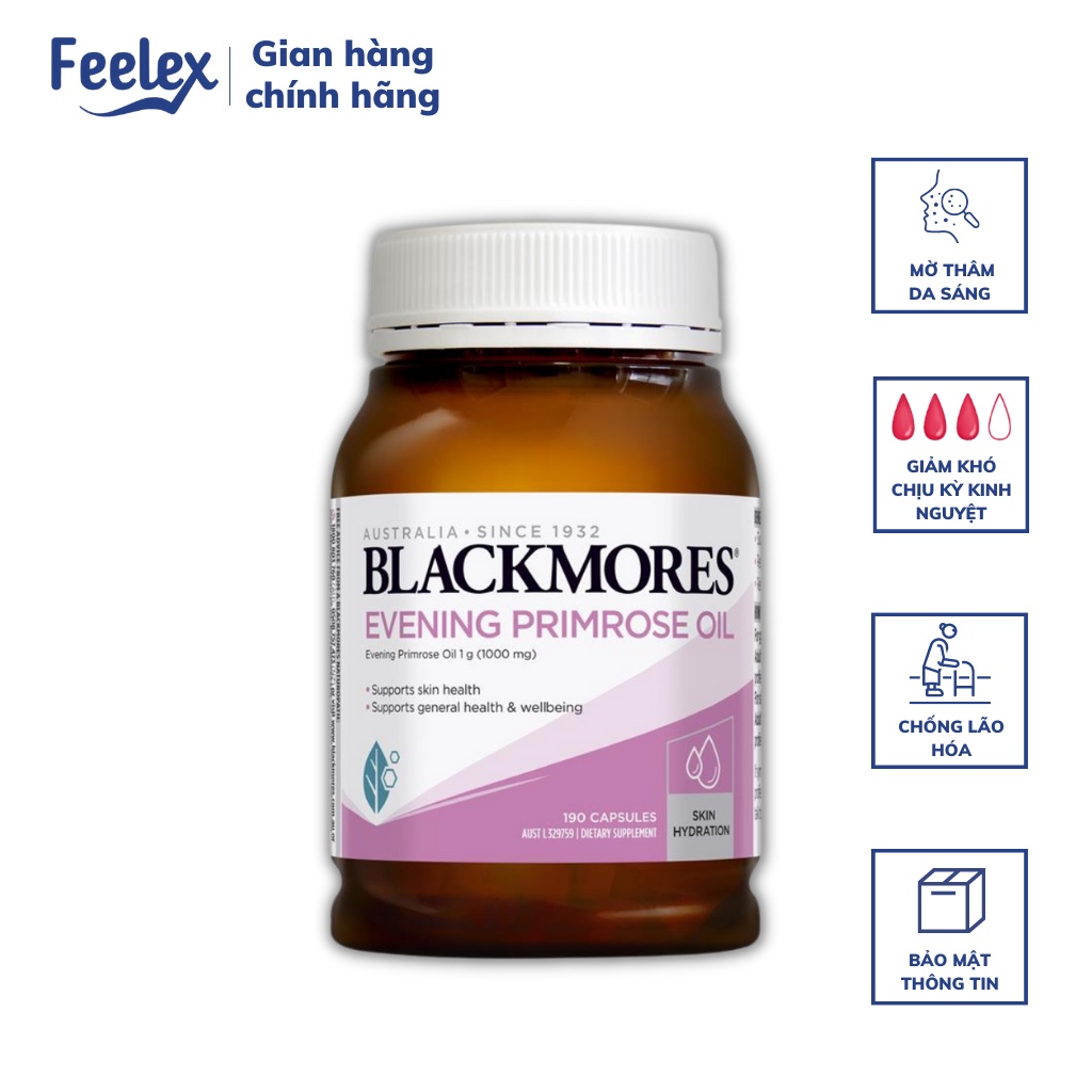 Viên uống Tinh dầu hoa anh thảo Blackmores Evening Primrose Oil hôp 190 viên
