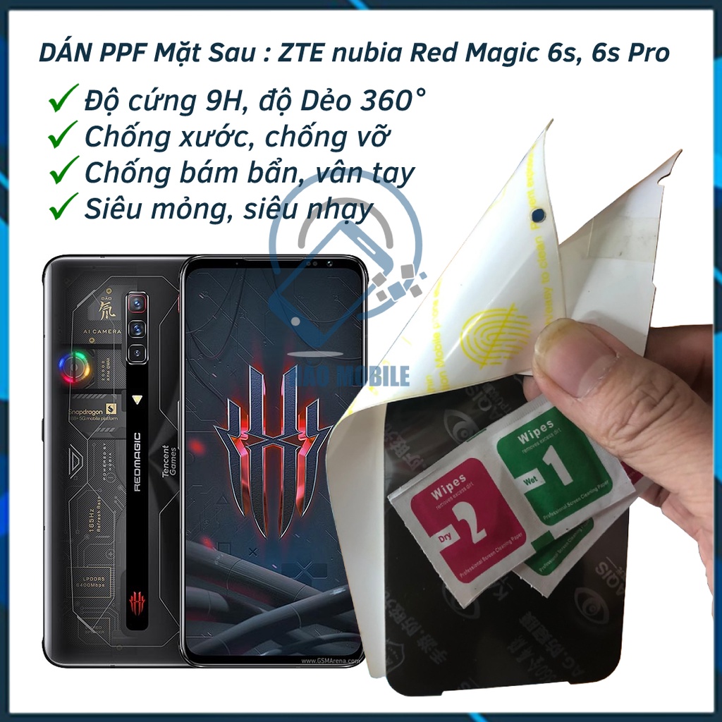 Dán Dẻo PPF mặt sau cho ZTE nubia Red Magic 6s, 6S PRO trong suốt, giữ nguyên vóc dáng của máy