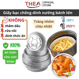 Khay đĩa giấy bạc, giấy nhôm lót nồi chiên không dầu [Loại 1 lớn] nướng bánh chống dính hình tròn – THEA