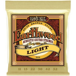 Ernie ball 2004 earthwood light 80/20 bronze acoustic guitar strings, 11-52