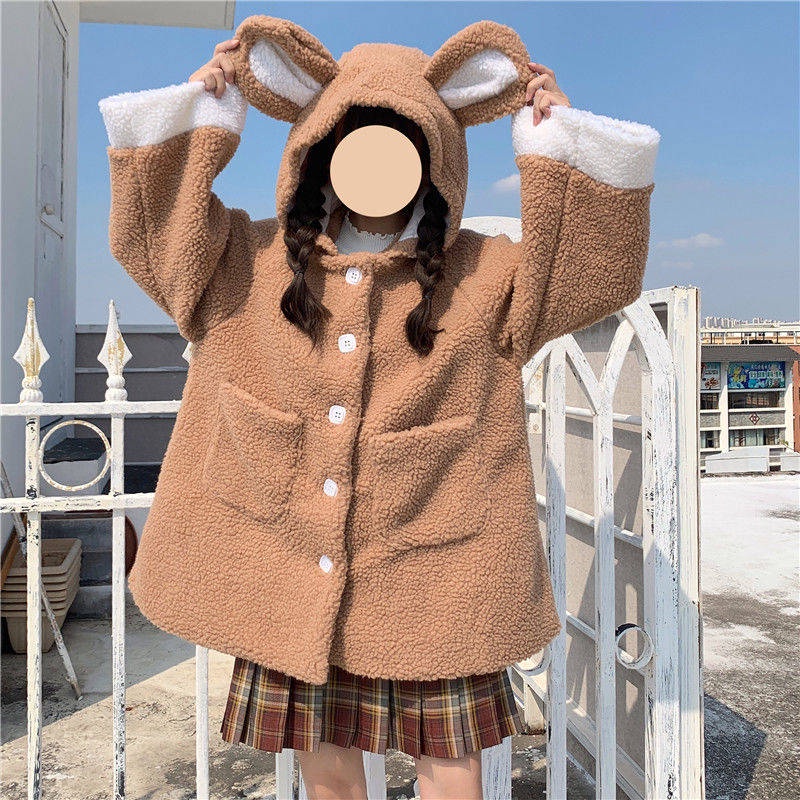 Áo Sweater Có Tai Thỏ Dễ Thương Thoải Mái Phong Cách Nhật Bản Cho Nữ