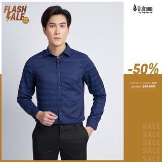 Áo sơ mi dài tay nam Vulcano vải sợi tre - 8276