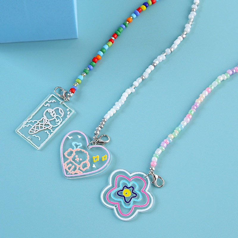 Dây đeo khẩu trang chuỗi hạt hình họa tiết lớn đẹp - Chống rơi chống thất lạc tốt - Phong Cách hàn Quốc