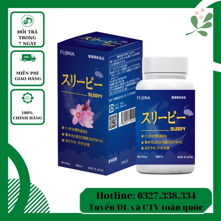 Viên ngủ ngon Sleepy Nhật Bản 80 viên – Giúp ngủ ngon ngủ sâu giấc Hàng nhập khẩu nội địa Nhật Bản.