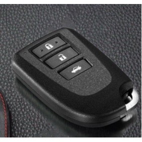 Bao da chìa khóa xe vios, yaris 2019 2020 2021 2022 - màu đen - kèm móc chìa khóa