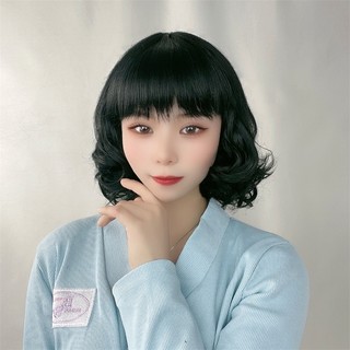 Wig Female Black Short Hair Chemical Fiber Headset Middle-aged and elderly simulation hair short curls