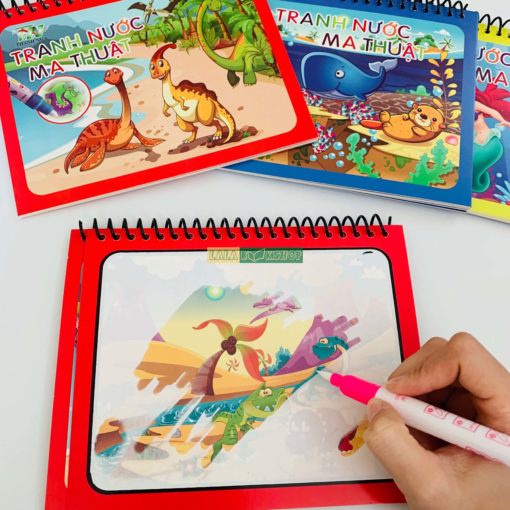 Tranh Tô Màu Nước Ma Thuật Tự Xóa, Tập Tô Thần Kỳ Cho Bé (Tặng 1 Bút Tô Màu}