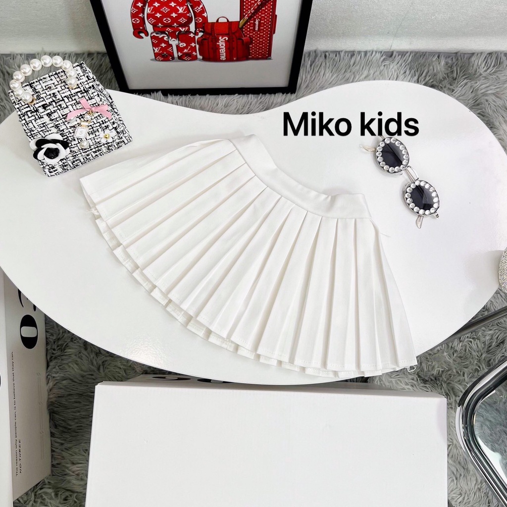 Chân váy xếp li bé gái kèm chip sang chảnh hàn quốc size 2-15
