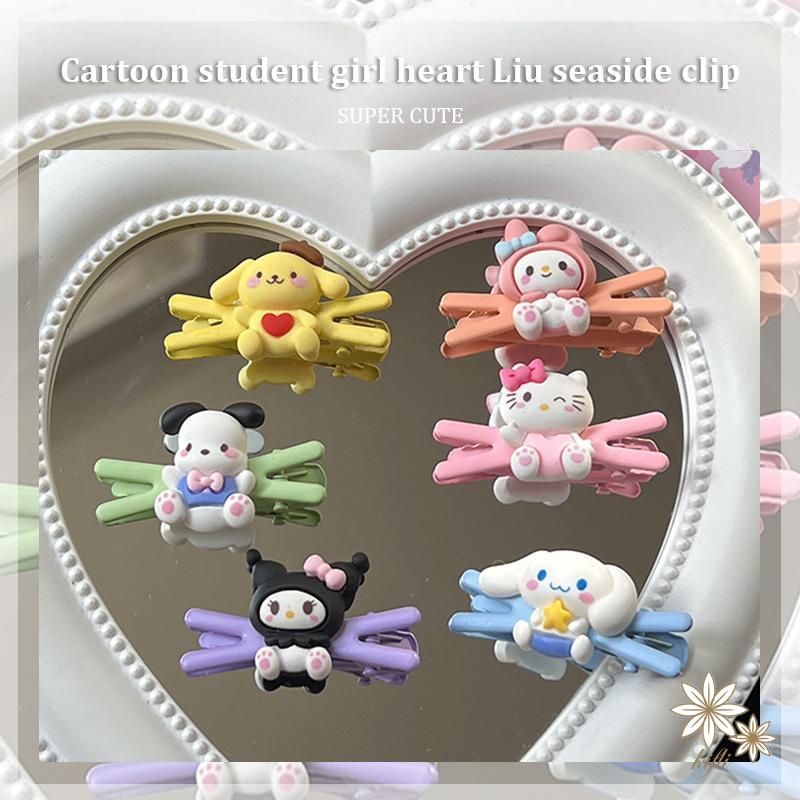 Kẹp Tóc Mái Hình Chữ X / Cinnamoroll Dog Kuromi Hoạt Hình Cho Nữ Sinh