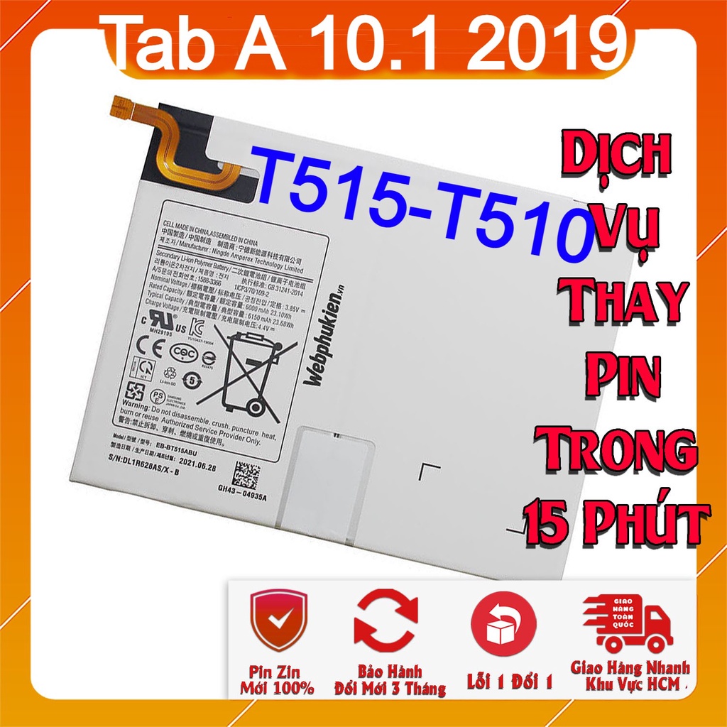 Pin Zin Hãng Scud dành cho điện thoại Samsung Galaxy Tab A 10.1 2019 T510 T515 - EB-BT515ABU dung lượng 6150mAh