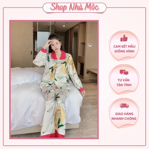 Bộ pizama- bộ lụa xước cao cấp sang chảnh