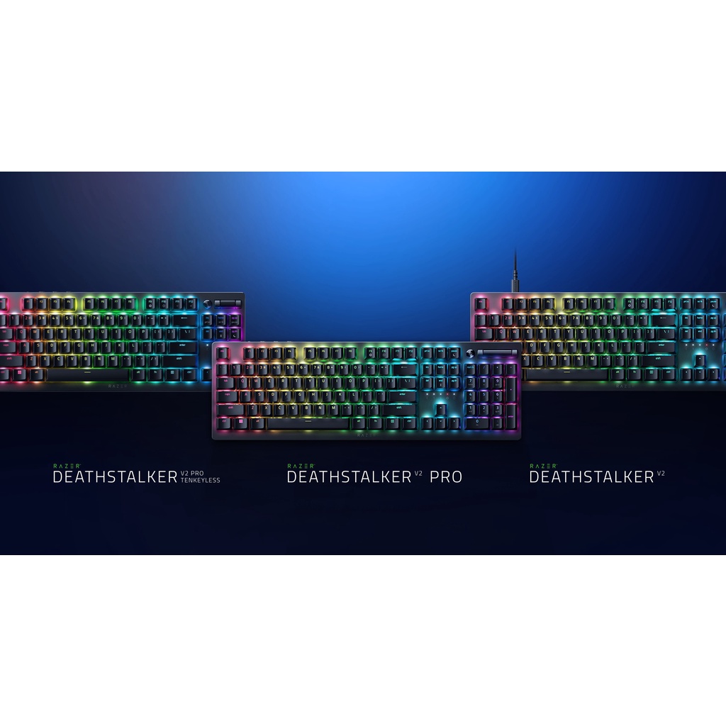 Bàn phím cơ quang học Razer DeathStalker V2 Pro-Wireless Low Profile Optical (Linear Red Switch)_Mới, hàng chính hãng