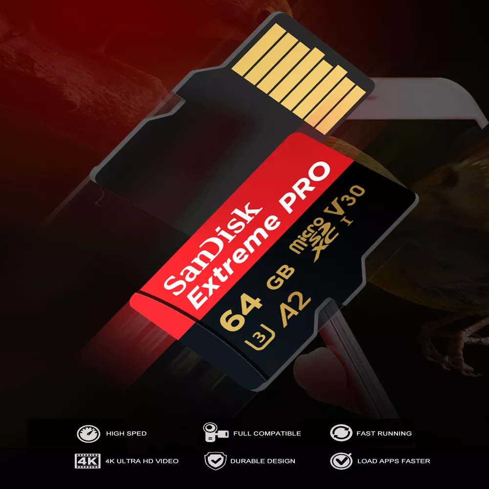 Thẻ Nhớ Sandisk U3 128GB SD 16GB 64GB 256GB 512GB C10 A2 90MB / s Micro SD