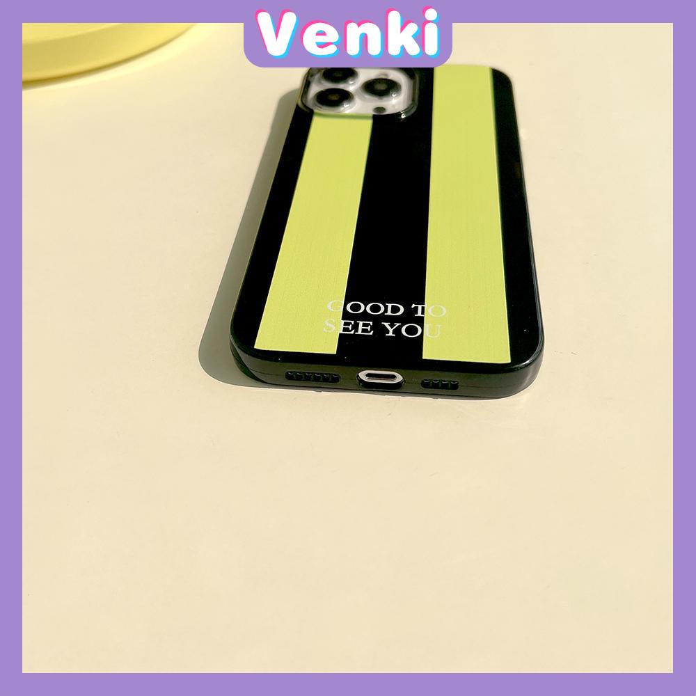 Case For iPhone 14 Series TPU Soft Case Green-black Stripes Glossy Candy Case Camera Protection Shockproof For iPhone 14 13 12 11 Plus Pro Max 7 Plus X XR
