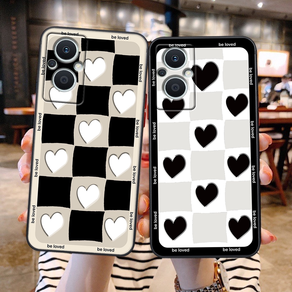 Ốp lưng Oppo RENO 7Z 5G / RENO 8Z 5G in hình tim, kẻ vuông mẫu mới CỰC XINH