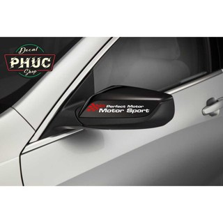 Bộ 2 tem dán gương chiếu hậu xe ô tô mẫu perfect motor