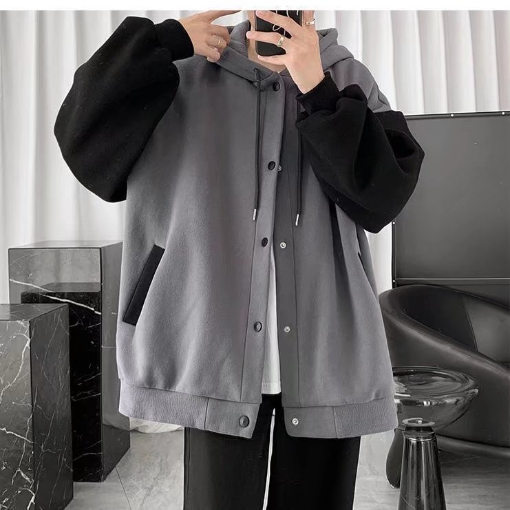 Áo Khoác Cardigan Có Nón Bằng Cotton Dày Dặn Dáng Rộng Cài Nút Thời Trang Hàn Quốc Chất Lượng Cao Cho Nam Và Nữ