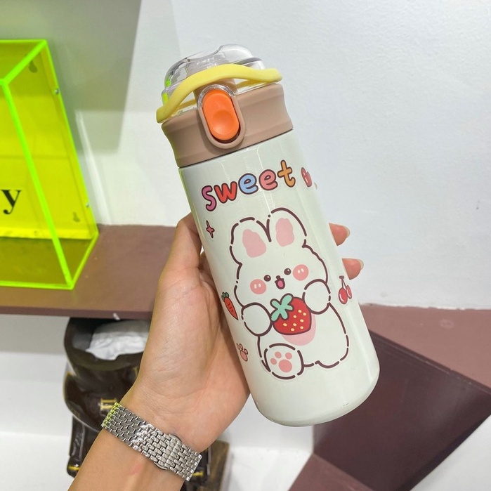 Bình Nước Giữ Nhiệt 550ML Kèm Ống Hút Tiện Lợi Dành Cho Bé