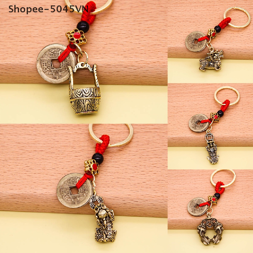 Móc Chìa Khóa / Móc Khóa / Xe Hơi Bằng Đồng Xu May Mắn Thủ Công Vintage